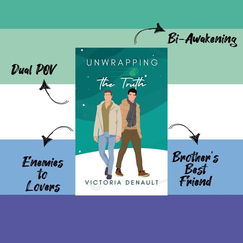 gay romance, mm hockey romance, novella, unwrapping the truth, Victoria Denault